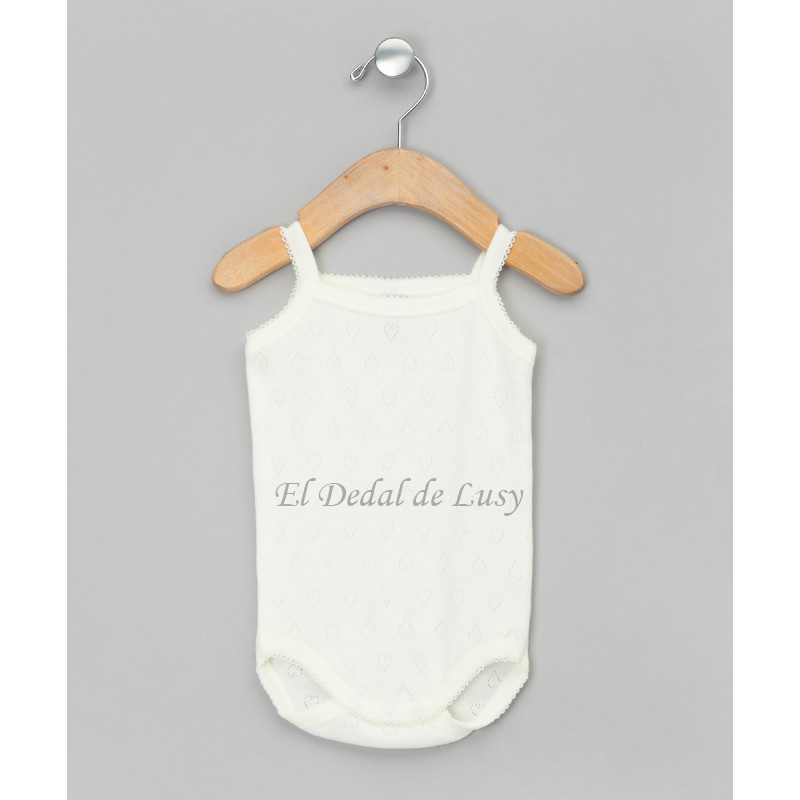 Babidu Body Bebé Tirante Fino Calado Corazones 1101 - Imagen 2