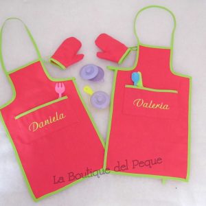Conjunto delantal, paño y manopla infantil cocinita