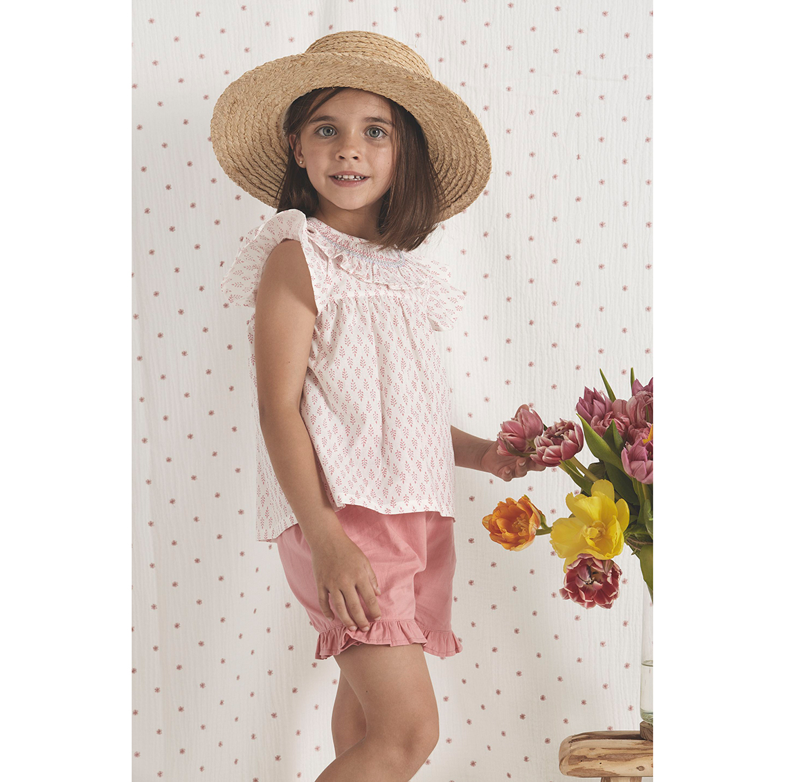 Conjunto Niña Camisa Cuello Volante Babidu 43462