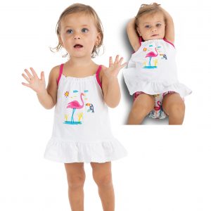 Conjunto Baño Bebé Niña Pájaros Alber 7004