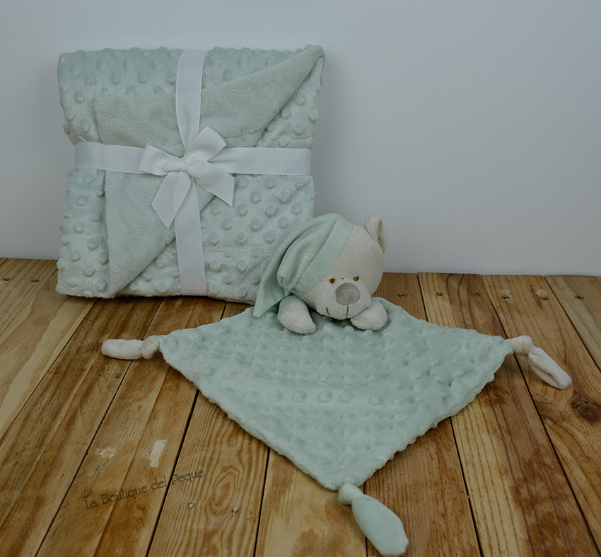 Kit Doudou+Manta bebé topitos - Imagen 10