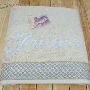 Manta Baño Personalizada con puntilla