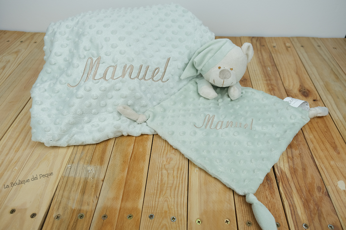 Kit Doudou+Manta bebé topitos - Imagen 15