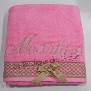 Manta Baño Personalizada Rosa-Cámel