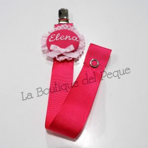 Chupetero Personalizado Fucsia-Rosa