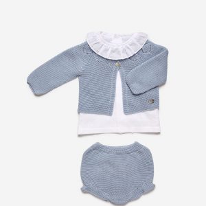 Conjunto Bebé 3 Piezas Camisa Canesú Rombos Juliana J7063