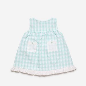 Vestido Niña Enterizo Tela Cuadros Bolsillos Juliana J7133