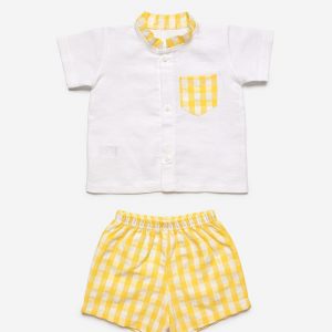 Conjunto Camisa Niño Cuello Cuadros Juliana J7170