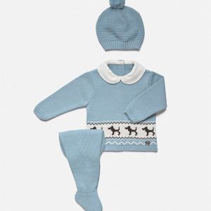 Conjunto Bebé Lana 3 Piezas Perritos Juliana J8047