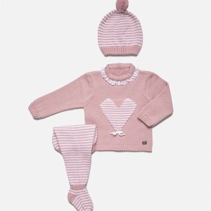 Conjunto Bebé Lana 3 Piezas Corazón Juliana J8063