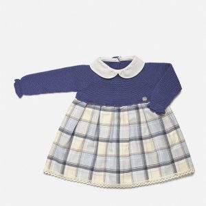 Vestido Niña Cuerpo Punto Tela Cuadros Juliana J8151