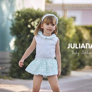 Conjunto Falda Camisa Niña Cuadritos Juliana J7182