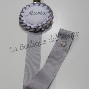 Chupetero Personalizado Gris-Blanco