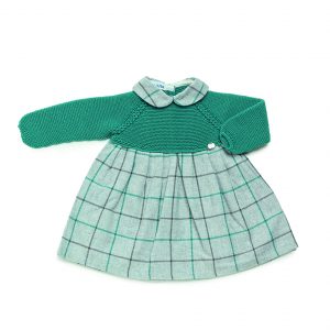 Vestido Niña Cuerpo Punto Tela Cuadros Juliana 24640