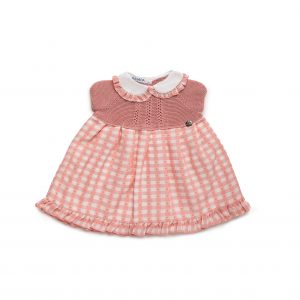 Vestido Niña Cuerpo Punto Cuadritos Plumeti Juliana 25118